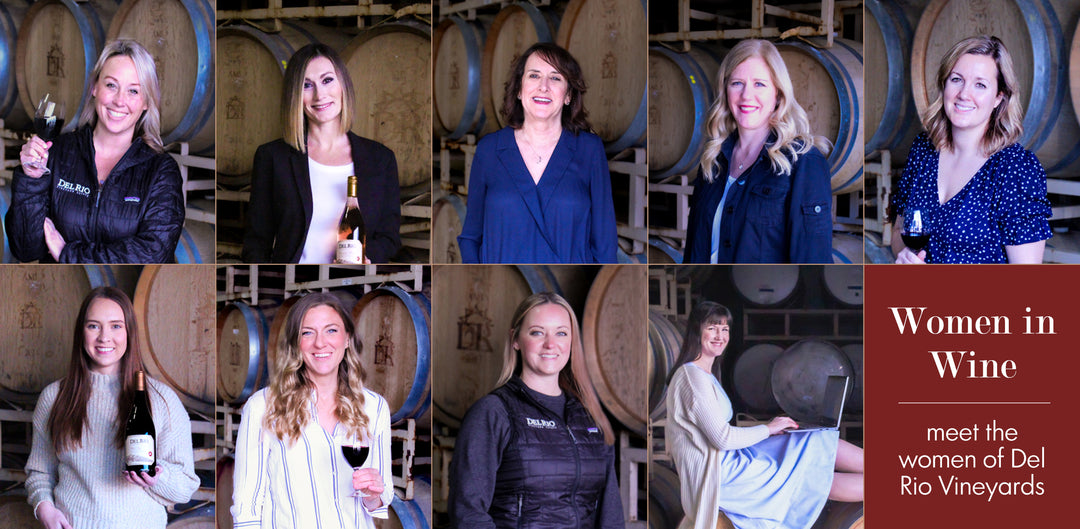 Women in wine: Meet the women of Del Rio Vineyards. Photo collage of women who work at Del Rio Vineyards